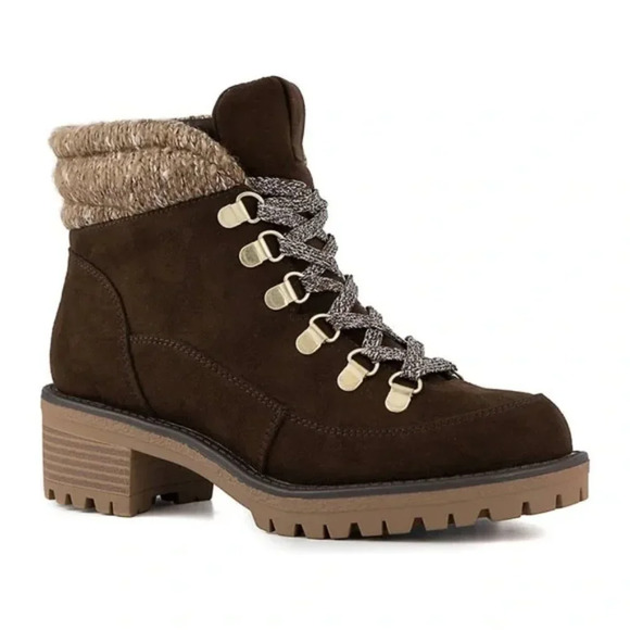 True Craft Markie Hiking Booties Womens Size 10 M Brown Tan Lace up Ankle Fabric - Picture 14 of 14